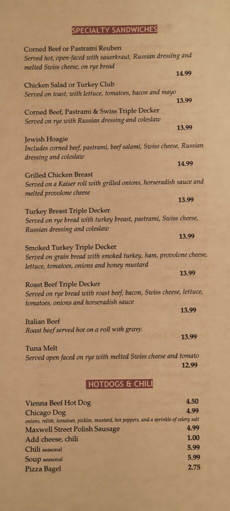 Bread & Bagels Menu 3